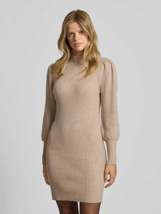 Zdjęcie produktu Sukienka o kroju comfort fit z dzianiny z mieszanki wiskozy model ‘KATIA’ Only Beżowy melanż