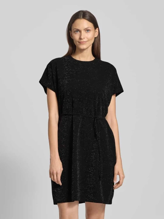 Zdjęcie produktu Sukienka o kroju oversized z wiązanym paskiem model ‘SANDRA’ Selected Czarny