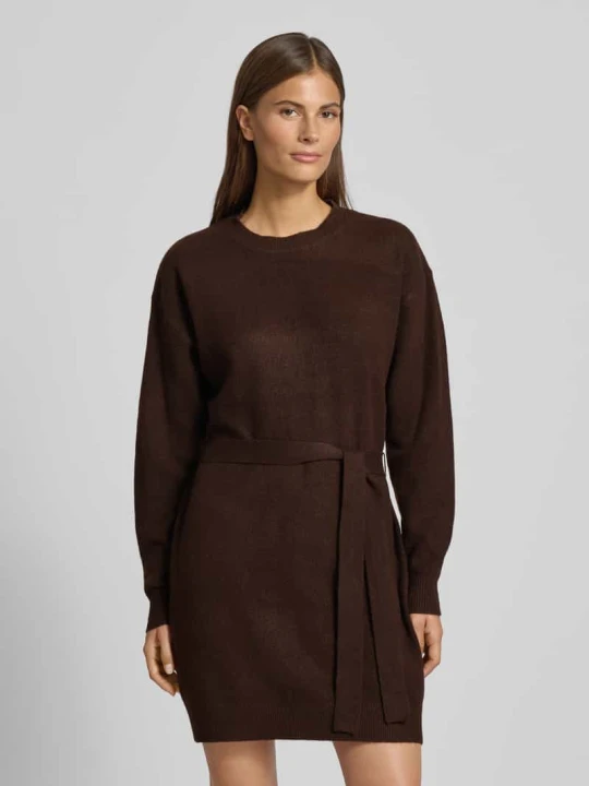Zdjęcie produktu Sukienka w imitacji dzianiny model 'Dasila' Ichi Ciemnobrązowy
