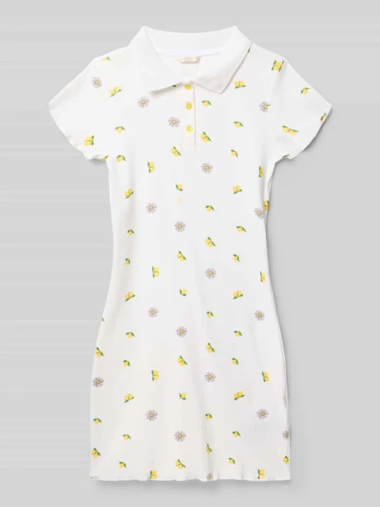 Zdjęcie produktu sukienka o kroju slim fit z kołnierzykiem polo Guess Biały