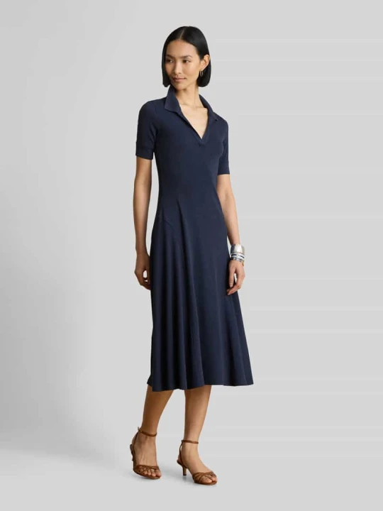 Zdjęcie produktu Sukienka o linii a casualowa z mieszanka bawełny Lauren Ralph Lauren Granatowy
