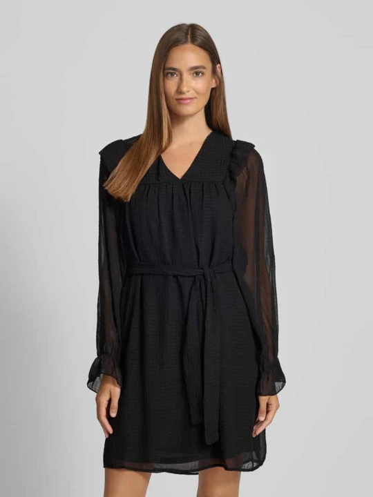 Zdjęcie produktu Sukienka o linii A z paskiem w talii model ‘PETRA’ Vero Moda Czarny