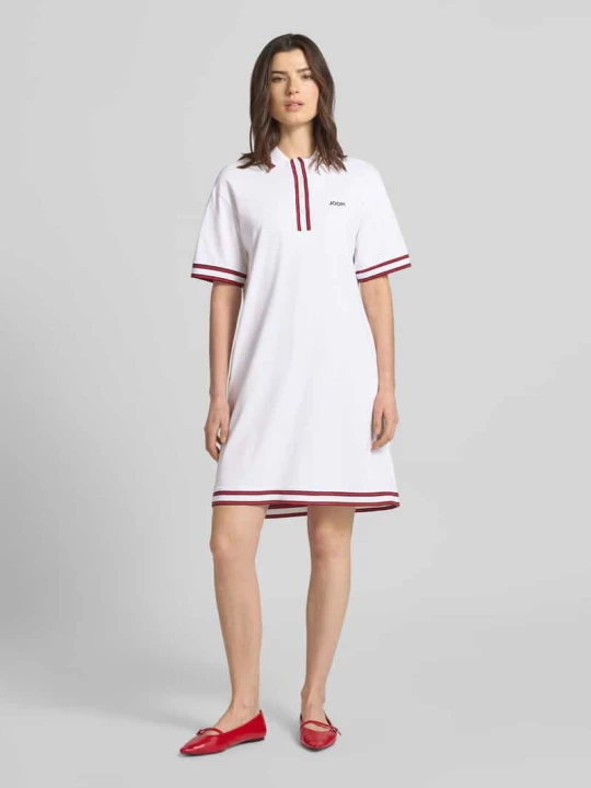 Zdjęcie produktu Sukienka polo do kolan z naszywanym logo model 'Tasa' JOOP! Biały