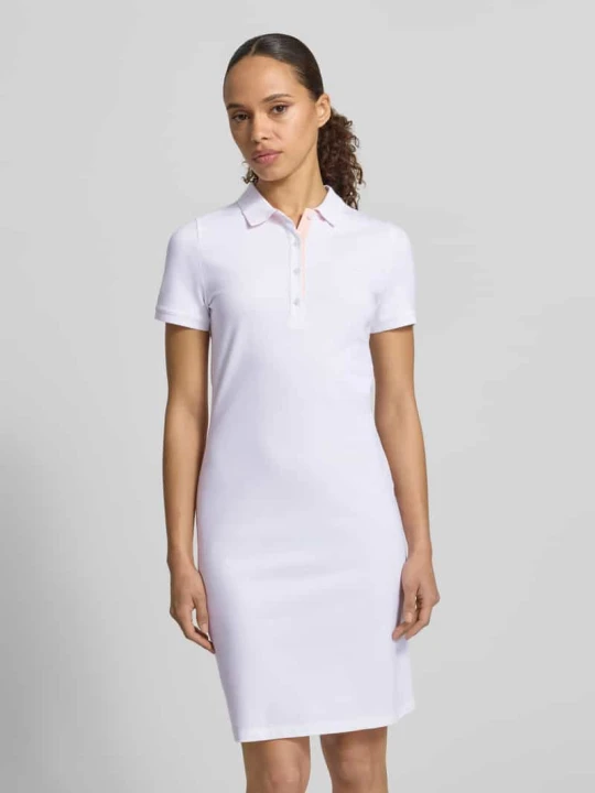 Zdjęcie produktu Sukienka polo do kolan z wyhaftowanym logo Gant Biały