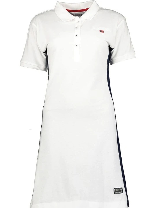 Zdjęcie produktu Geographical Norway Sukienka polo "Kolivia" w kolorze białym rozmiar: XL