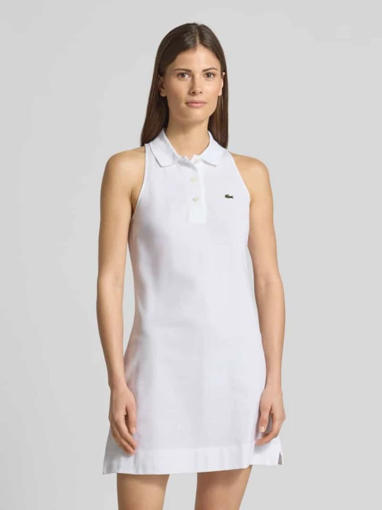 Zdjęcie produktu Sukienka polo o kroju slim fit z mieszanki bawełny Lacoste Biały
