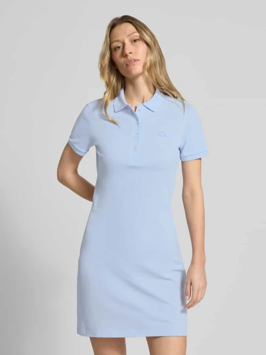Zdjęcie produktu Sukienka polo o kroju slim fit z mieszanki bawełny model 'LIONNE' Lacoste Jasnoniebieski