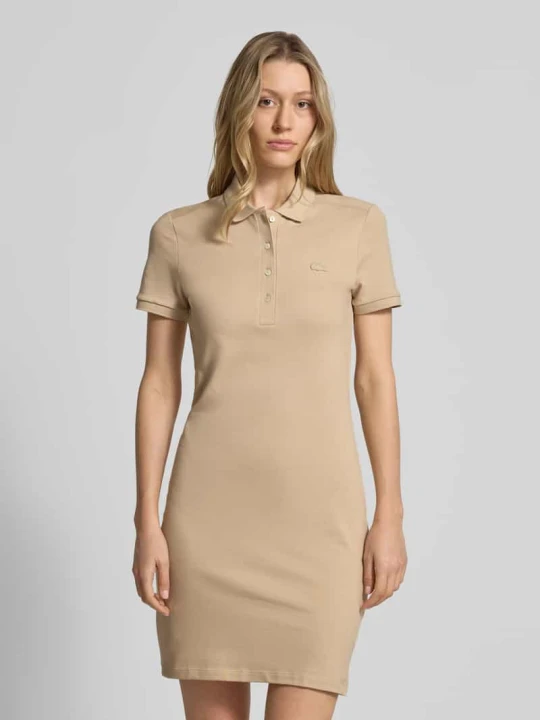 Zdjęcie produktu Sukienka polo o kroju slim fit z mieszanki bawełny model 'LIONNE' Lacoste Camel