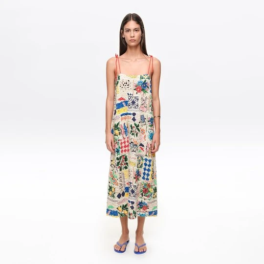 Zdjęcie produktu Sukienka ramiączka marszczenie Patchwork summer BIMBA Y LOLA