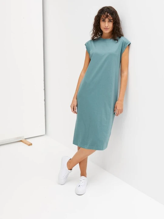 Zdjęcie produktu Sukienka shirtowa z bawełny organicznej BonPrix zielony