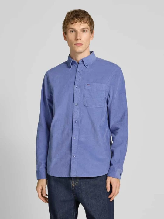 Zdjęcie produktu Sukienka sztruksowa o kroju regular fit z czystej bawełny Tommy Jeans Jeansowy niebieski