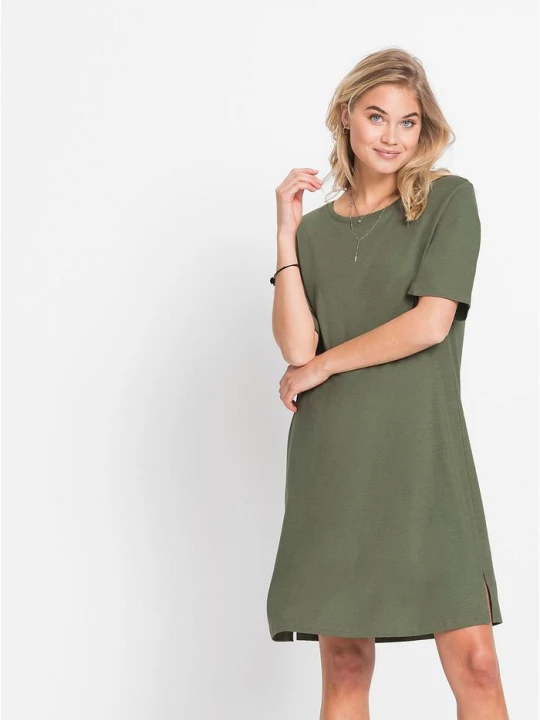 Zdjęcie produktu Sukienka T-shirtowa oversize BonPrix zielony
