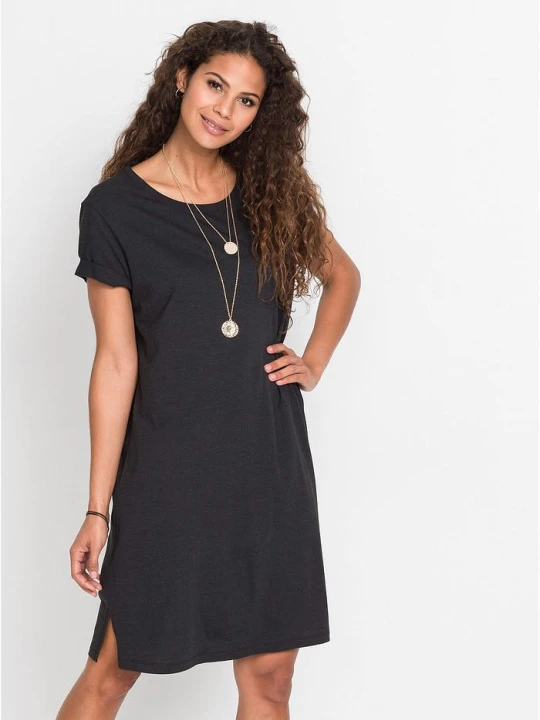 Zdjęcie produktu Sukienka T-shirtowa oversize BonPrix czarny