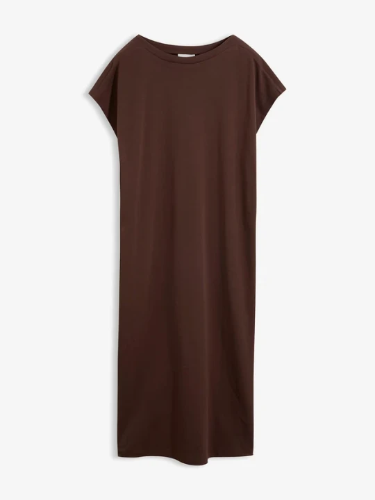 Zdjęcie produktu Sukienka T-shirtowa z bawełny organicznej interlock BonPrix brązowy
