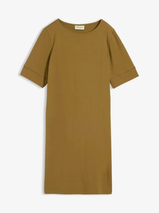 Zdjęcie produktu Sukienka T-shirtowa z elastycznej mieszanki bawełny BonPrix zielony