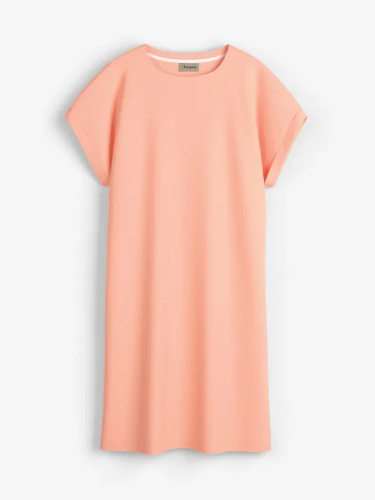 Zdjęcie produktu Sukienka T-shirtowa z grubszej dzianiny interlock z czystej bawełny BonPrix pomarańczowy