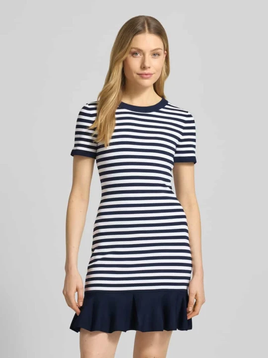 Zdjęcie produktu Sukienka t-shirtowa z mieszanki wiskozy z okrągłym dekoltem Michael Kors Granatowy