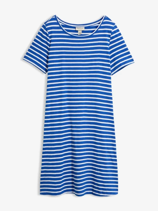 Zdjęcie produktu Sukienka T-shirtowa z przędzy mieszankowej BonPrix niebieski
