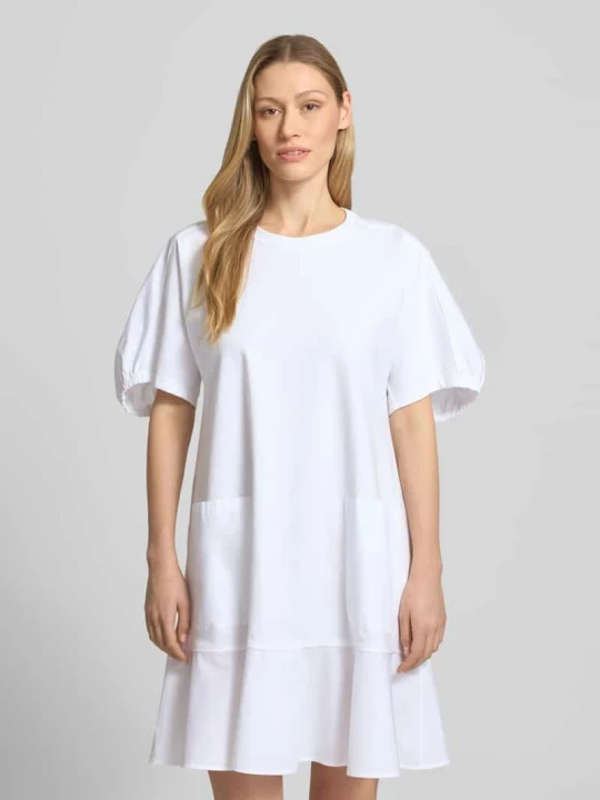 Zdjęcie produktu Sukienka tunikowa do kolan z bufiastymi rękawami model 'ONORE' MM By Max Mara Biały