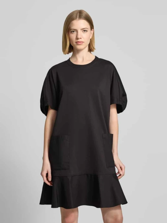 Zdjęcie produktu Sukienka tunikowa do kolan z bufiastymi rękawami model 'ONORE' MM By Max Mara Czarny