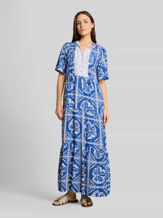 Zdjęcie produktu Sukienka tunikowa w kroju loose fit z wiskozy Tom Tailor Królewski niebieski