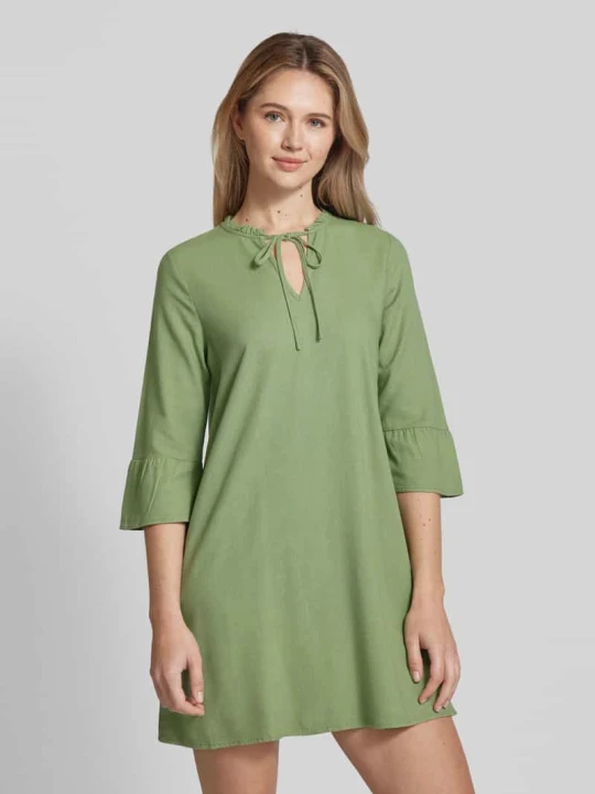 Zdjęcie produktu Sukienka tunikowa z mieszanki wiskozy i lnu model 'MYMILO' Vero Moda Oliwkowy