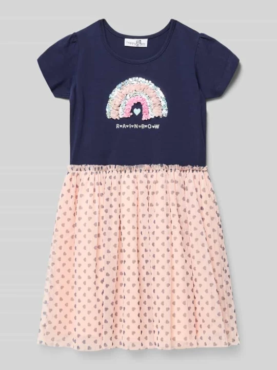 Zdjęcie produktu Sukienka w efekcie 2 w 1 z cekinami Happy Girls Granatowy