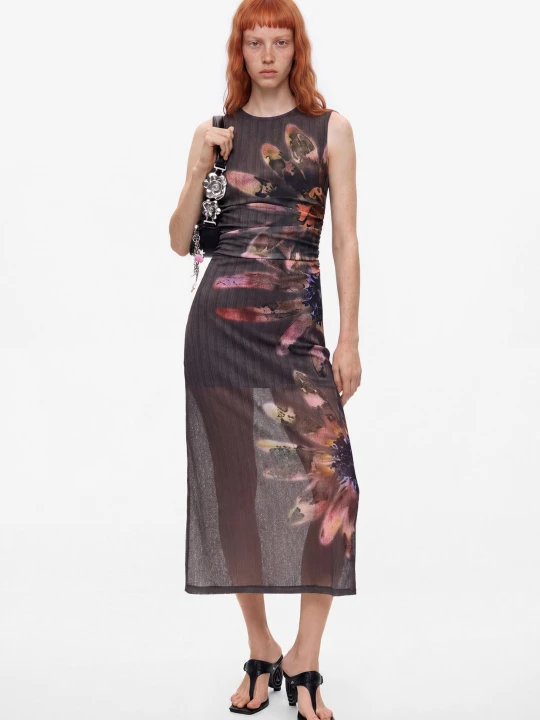 Zdjęcie produktu Sukienka w kwiatowy wzór Desigual czarny