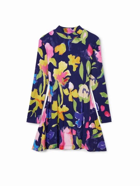 Zdjęcie produktu Sukienka w kwiaty perkins Desigual niebieski