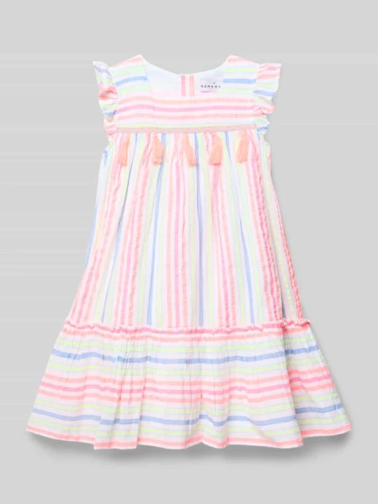 Zdjęcie produktu Sukienka we wzór na całej powierzchni z krótkimi rękawami DANAMADE Biały