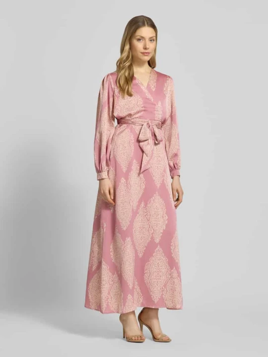 Zdjęcie produktu Sukienka wieczorowa o kroju regular fit z nadrukiem paisley na całej powierzchni model 'Bretti' NEO NOIR Różowy