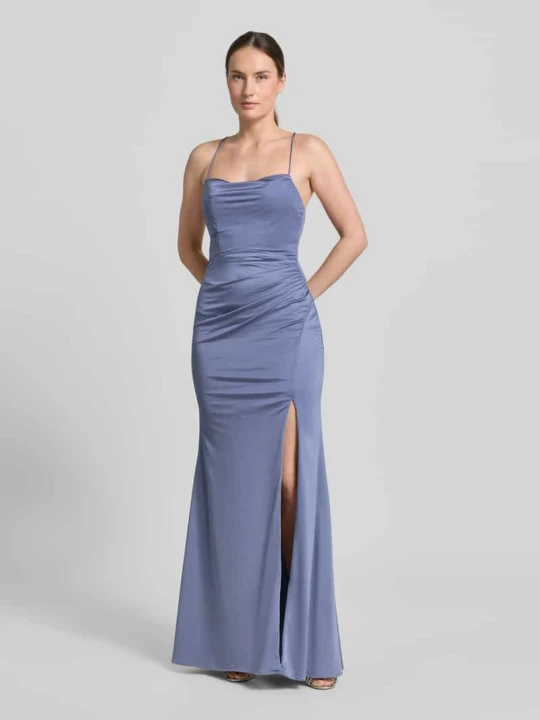 Zdjęcie produktu Sukienka wieczorowa o kroju slim fit z marszczeniami Laona Niebieski