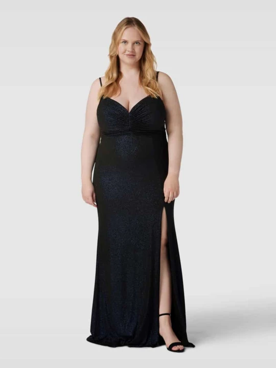 Zdjęcie produktu Sukienka wieczorowa PLUS SIZE z dekoltem w kształcie serca My Mascara Curves Czarny