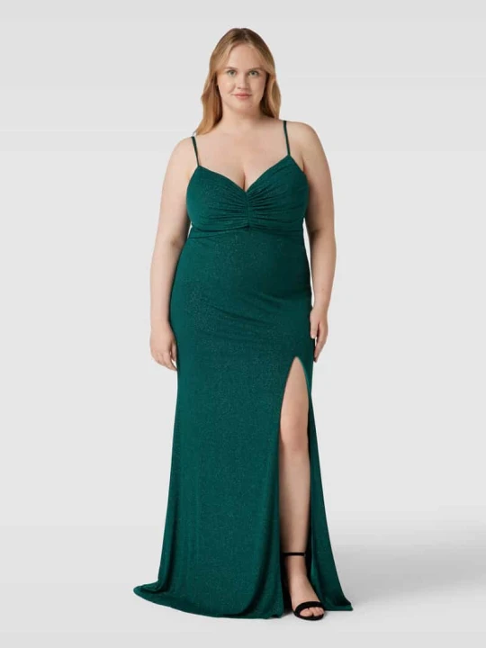 Zdjęcie produktu Sukienka wieczorowa PLUS SIZE z dekoltem w kształcie serca My Mascara Curves Zielony