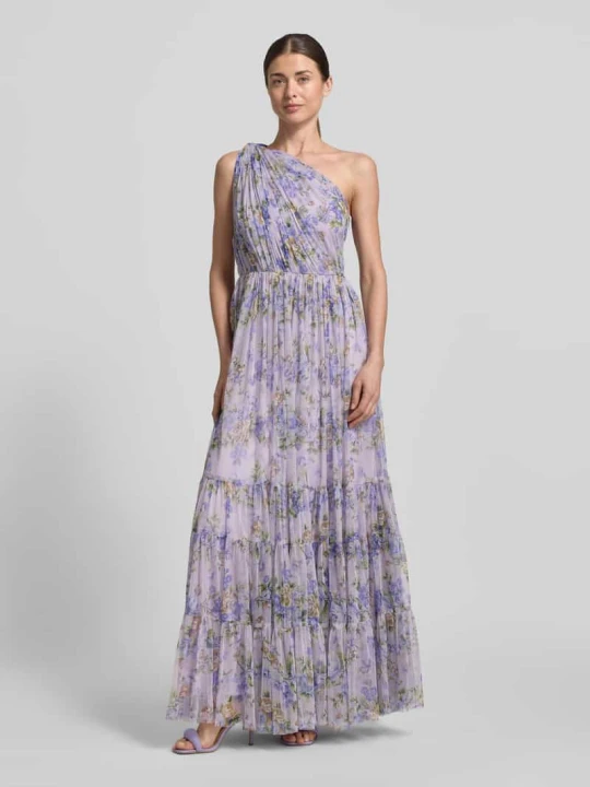 Zdjęcie produktu Sukienka wieczorowa w kroju regular fit z falbankami Lace & Beads Jasnofioletowy