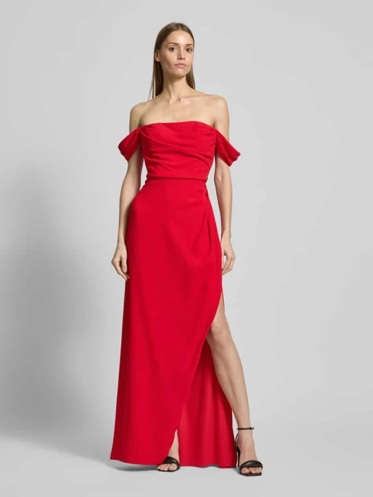 Zdjęcie produktu Sukienka wieczorowa z bocznym marszczeniem model ‘BORIE’ Vera Wang Czerwony