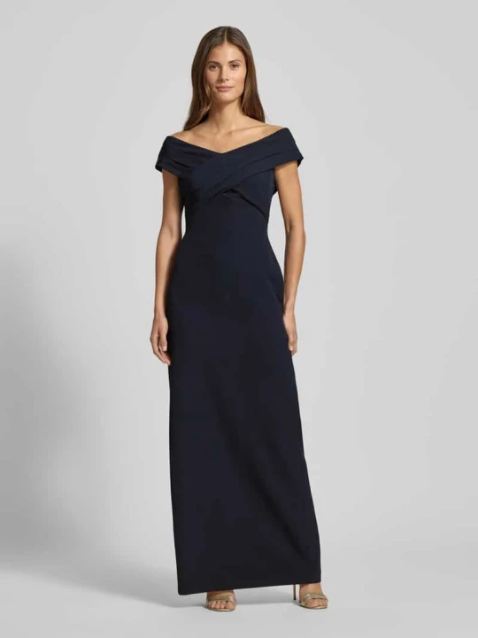 Zdjęcie produktu Sukienka wieczorowa z dekoltem carmen model ‘IRENE’ Lauren Ralph Lauren Ciemnoniebieski