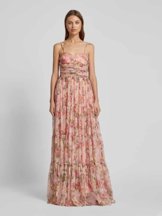 Zdjęcie produktu Sukienka wieczorowa z dekoltem w kształcie serca Lace & Beads Mocnoróżowy