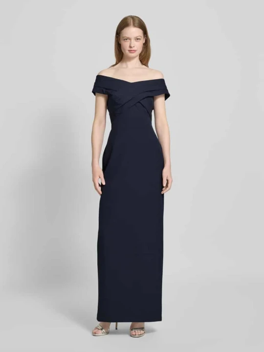 Zdjęcie produktu Sukienka wieczorowa z dekoltem w serek model ‘IRENE’ Lauren Ralph Lauren Ciemnoniebieski