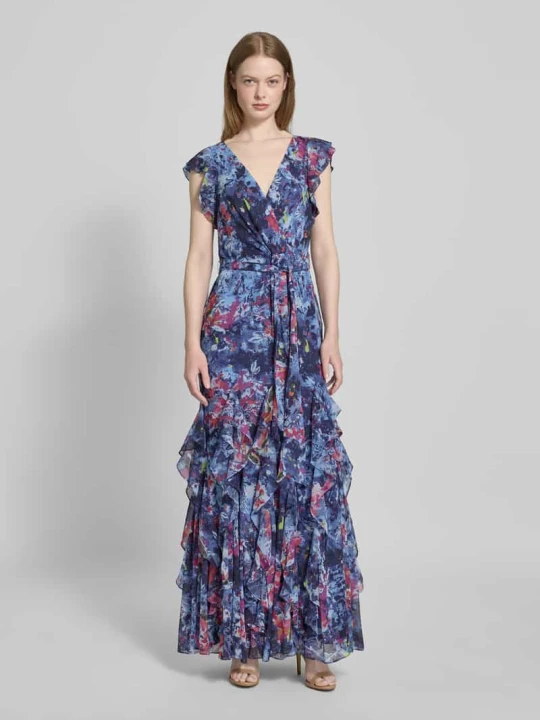 Zdjęcie produktu Sukienka wieczorowa z dekoltem w serek model ‘VIKRANA’ Lauren Ralph Lauren Niebieski