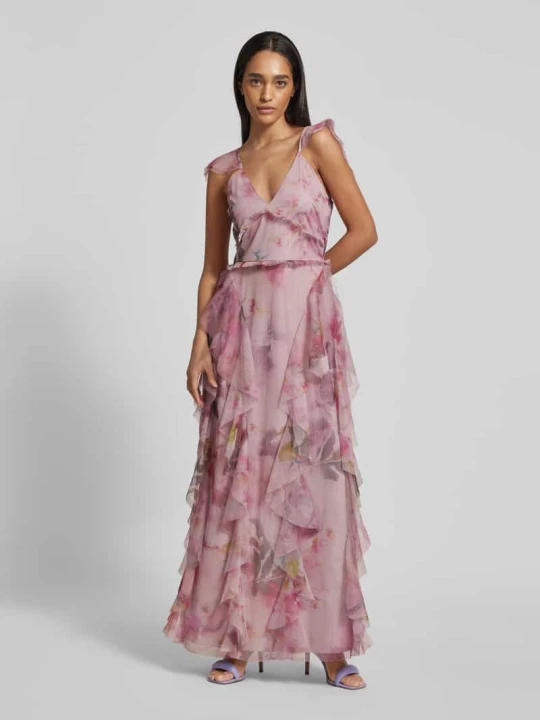 Zdjęcie produktu Sukienka wieczorowa z falbanami Lace & Beads Różowy
