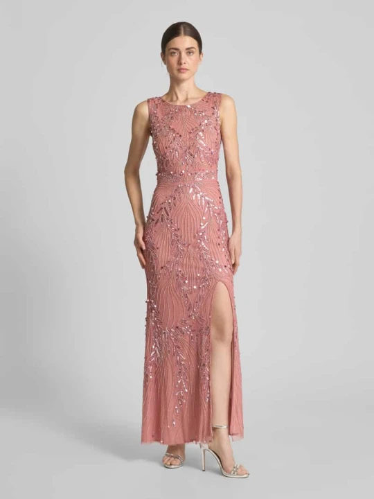 Zdjęcie produktu Sukienka wieczorowa z obszyciem cekinami Lace & Beads Różowawy