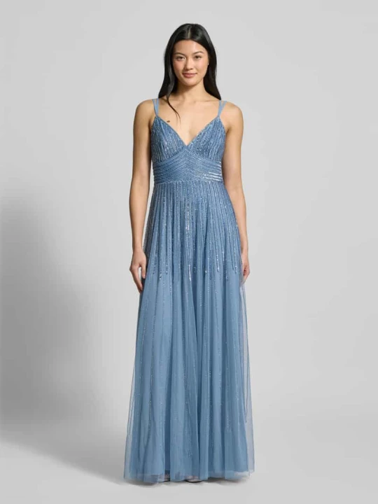 Zdjęcie produktu Sukienka wieczorowa z obszyciem kamieniami stras Lace & Beads