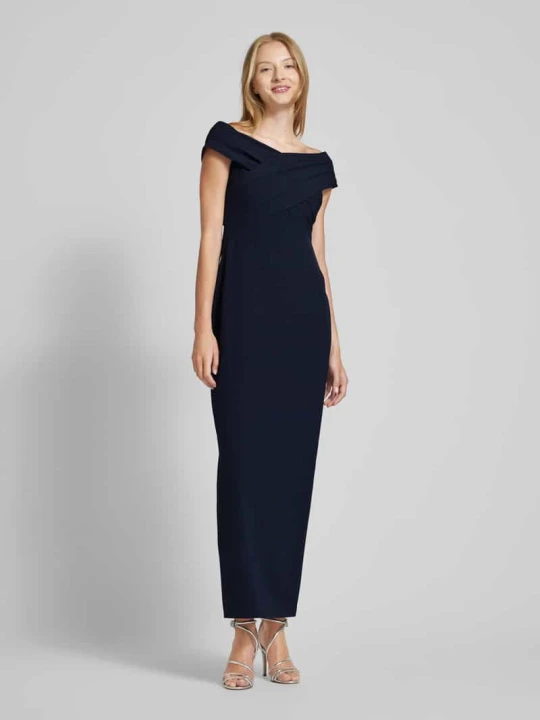 Zdjęcie produktu Sukienka wieczorowa z odkrytymi ramionami i szwem działowym model ‘IRENE’ Lauren Ralph Lauren Ciemnoniebieski