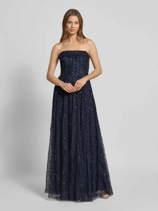 Zdjęcie produktu Sukienka wieczorowa z odkrytymi ramionami Lace & Beads Ciemnoniebieski