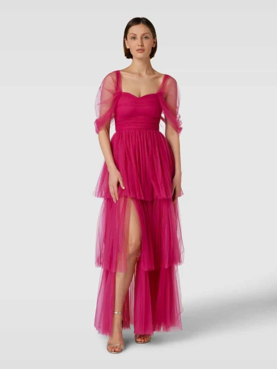 Zdjęcie produktu Sukienka wieczorowa z odkrytymi ramionami Lace & Beads Purpurowy
