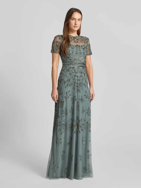 Zdjęcie produktu Sukienka wieczorowa z ozdobnym obszyciem Lace & Beads Miętowy