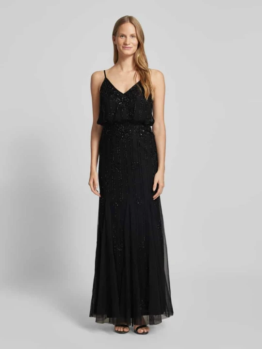 Zdjęcie produktu Sukienka wieczorowa z ozdobnym obszyciem Lace & Beads Czarny