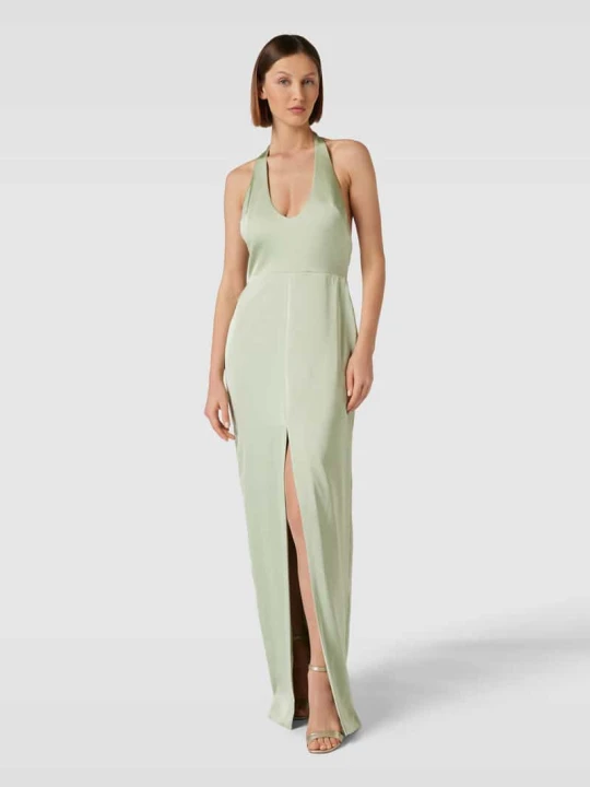 Zdjęcie produktu Sukienka wieczorowa z rozcięciem model ‘SELIA’ Vera Wang Limonkowy