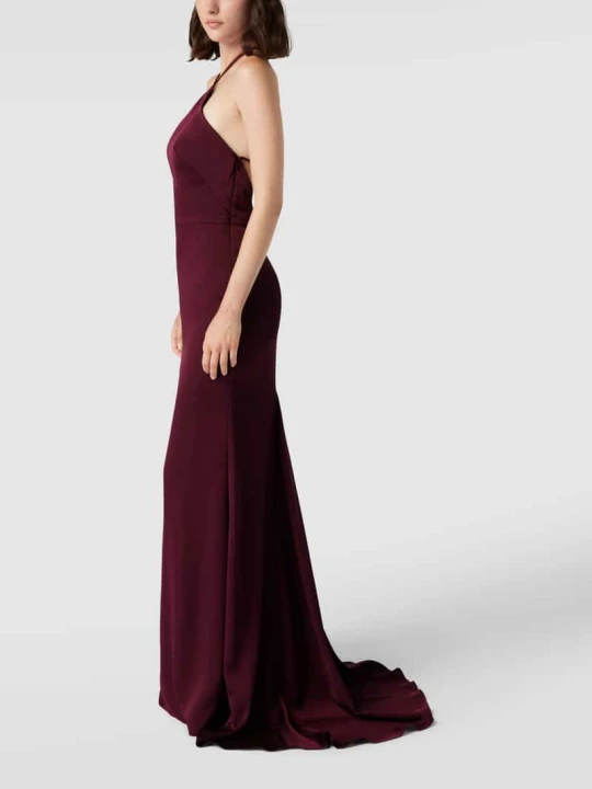 Zdjęcie produktu Sukienka wieczorowa z wiązaniem na szyi model ‘Oceane’ Vera Wang Ciemnoczerwony